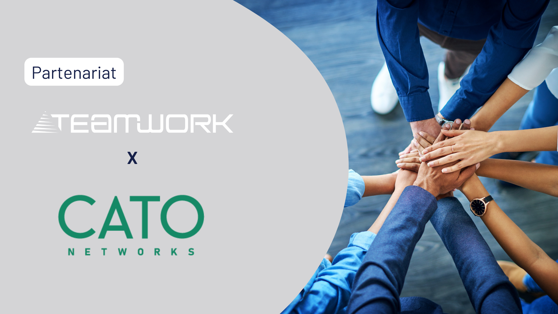 Logo TeamWork et Cato Networks pour une annonce de partenariat