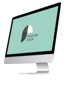 Toucan Toco logo embedded in a computer screen 